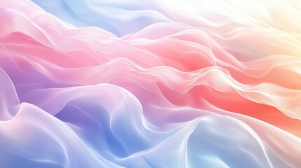 Fototapeta premium Abstract pastel waves flowing, smooth texture, soft light, dreamy background.