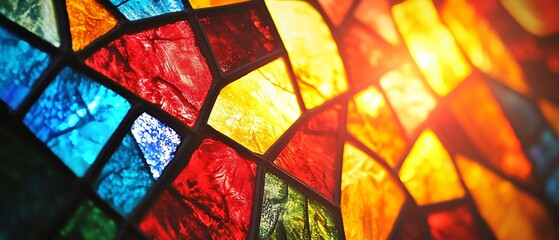 Abstract Stained Glass Background for Artwork and Design