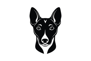 Basenji Mix Head Silhouette Vector Design