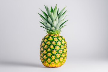 The closed pineapple seed is isolated on a white background, a high-resolution photograph, a professional photograph, high quality, high details, and a beautiful model's skin texture