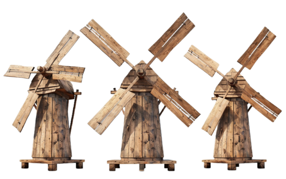 Graceful Windmill Blades on transparent background PNG.