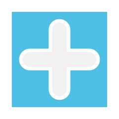 Obraz premium Plus, Positive, Cross, Add icon in flat color style
