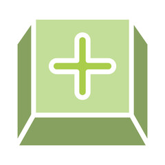 Fototapeta premium Plus, Positive, Cross, Add icon in flat color style