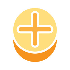 Plus, Positive, Cross, Add icon in flat color style