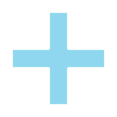 Plus, Positive, Cross, Add icon in flat color style