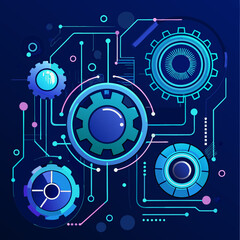 Obraz premium computer circuit board with processor