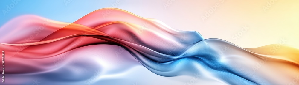 Poster an artistic representation of a dynamic wave composed of blue and red colors creating a captivating 