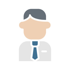 Businessman icon in flat color style