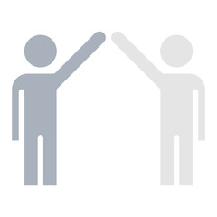 Teamwork icon in flat color style