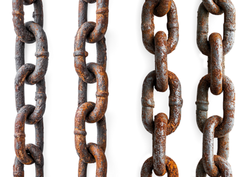 Rusty Metal Chains on a Transparent Background - Powered by Adobe