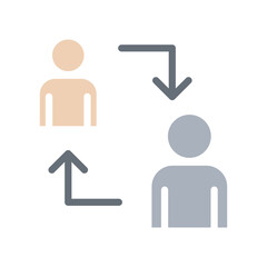 Communication icon in flat color style