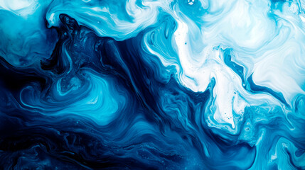 Fototapeta premium Delicate Ocean Foam Swirling on the Surface of a Deep Blue Sea