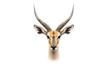 Fototapeta premium Watercolor depiction of an impala antelope head, cut out