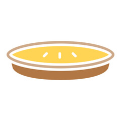 Pumpkin pie icon in flat color style