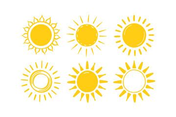 Simple Sun Icon Collection Clean and Modern Vector Designs