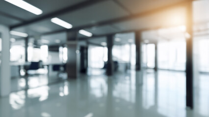 Defocused Background Image of a Hallway in a Modern Office