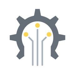AI icon in flat color style
