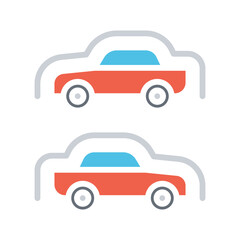 Smart car sensor icon in flat color style