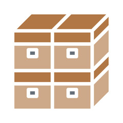 Box icon in flat color style