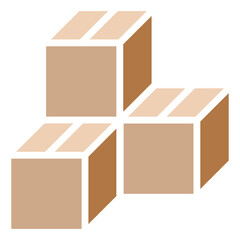 Box icon in flat color style