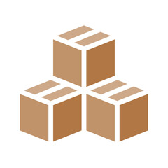 Box icon in flat color style