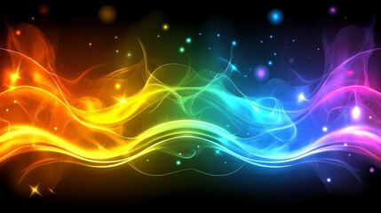 Radiant Spectra: A captivating display of vibrant, flowing lines in a rainbow of colors, forming an abstract and dynamic artwork. The image exudes energy and wonder.