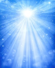 Fototapeta premium Radiant Blue Light Rays with Sparkling Stars