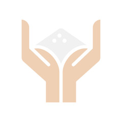 Rice icon in flat color style