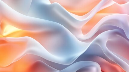 Obraz premium Abstract swirling pastel colors, smooth flowing curves, light and shadow effects.