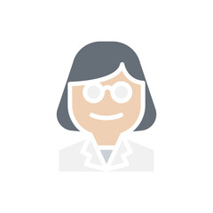 Surgeon icon in flat color style