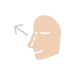Rhinoplasty icon in flat color style