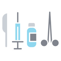 Surgical equipment icon in flat color style