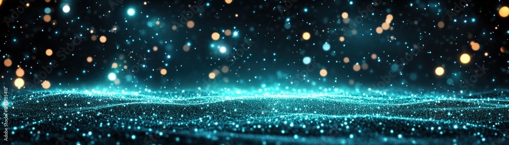 Aufkleber mysterious dark background accentuated by a single blue light creating a striking and enigmatic visu