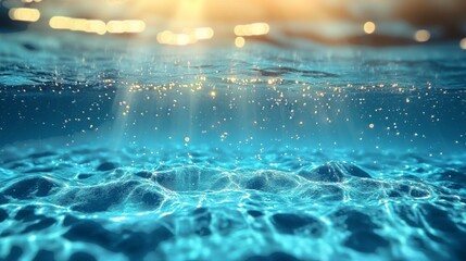 Textured Surface of Turquoise Blue Water 