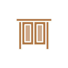 Cabinet icon in flat color style