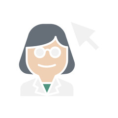 Online Doctor icon in flat color style