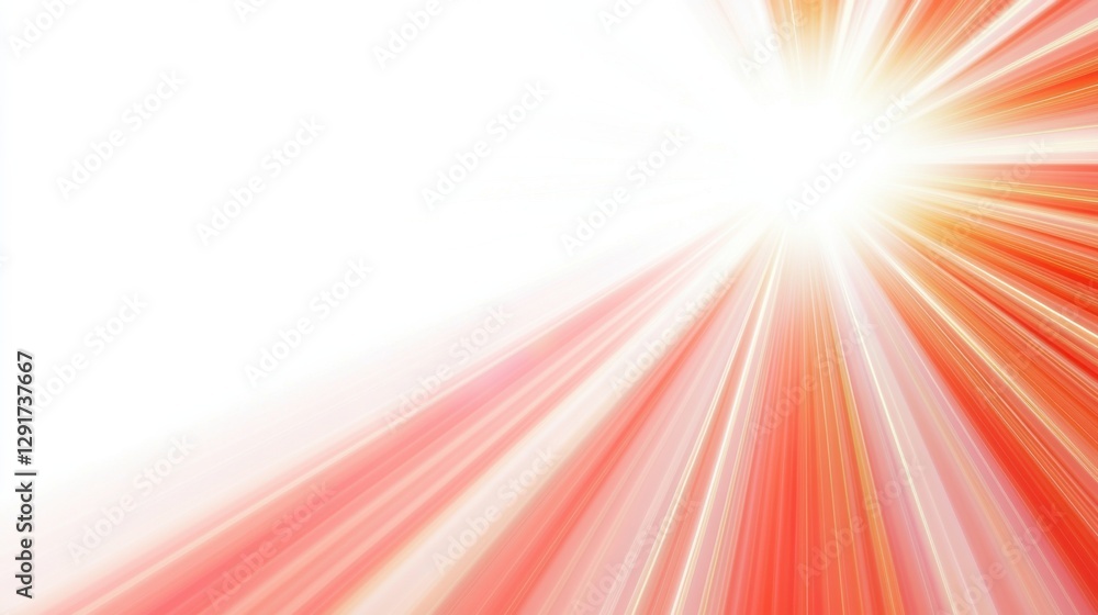 Poster a vibrant burst of light radiates outward, blending warm reds and bright whites, creating a dynamic 
