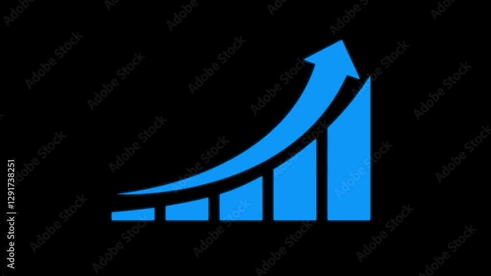 Poster professional business graph and white color line direction animation.business graph chart & business