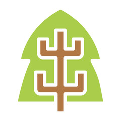 Tree icon in flat color style