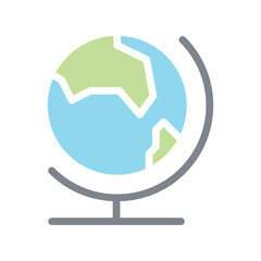 Geography icon in flat color style