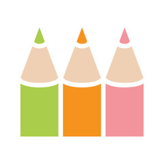 Pencil icon in flat color style