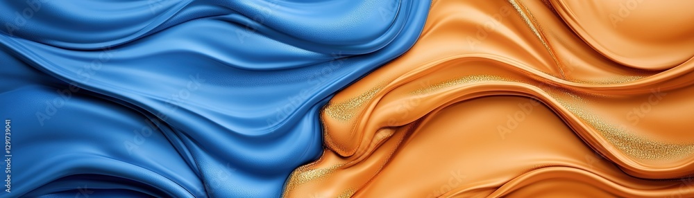 Poster colorful background with blue and orange gradients blending harmoniously to create a dynamic and art