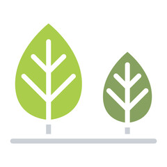 Tree icon in flat color style