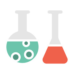 Chemistry icon in flat color style