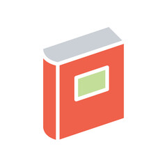 Book icon in flat color style