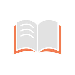Book icon in flat color style