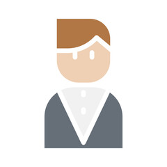 Man icon in flat color style