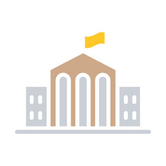 Obraz premium Museum icon in flat color style