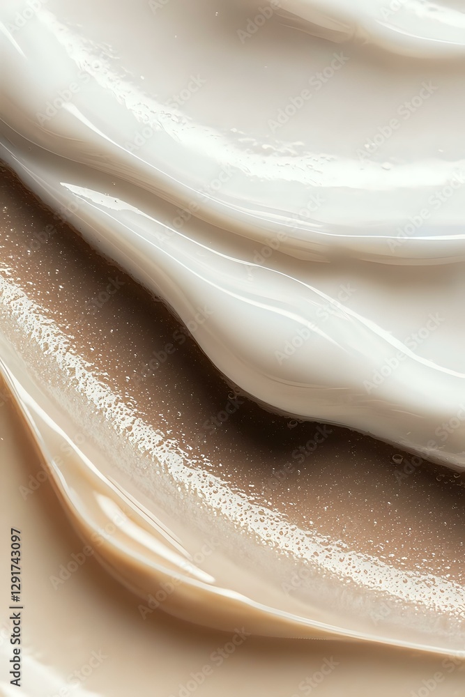 Aufkleber smooth flowing waves of cream and coffee colored liquid create luxurious swirls and layers with spar