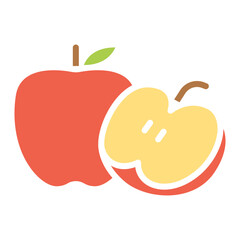 Apple icon in flat color style